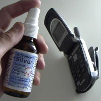 Spray Colloidal Silver on Cellphone