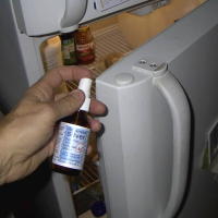 Spray Colloidal Silver on Refrigerator Door Handle
