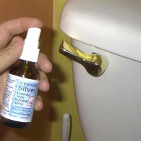 Spray Colloidal Silver on Toilet Handle